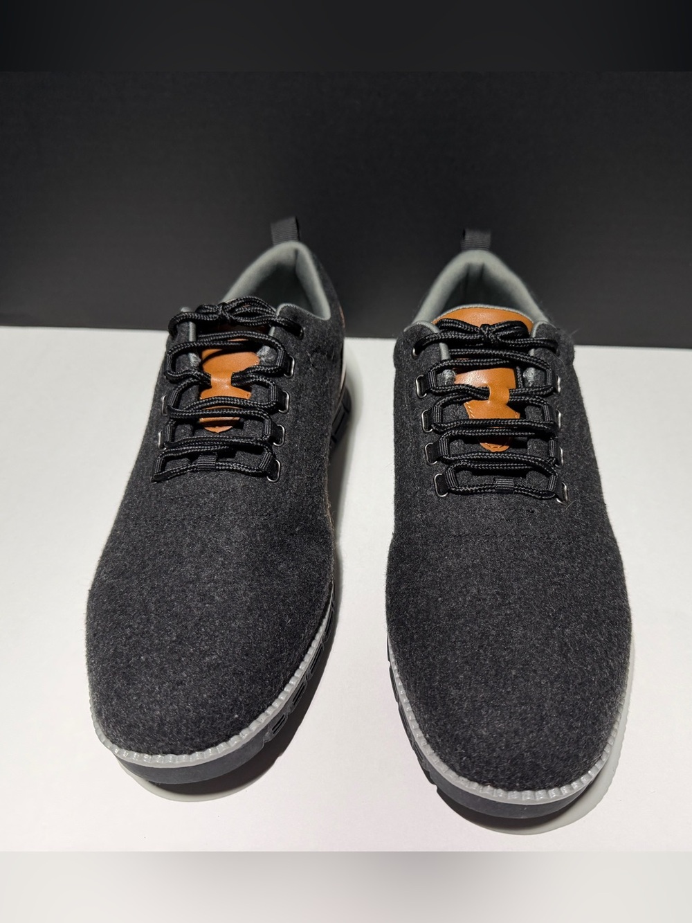Deer Stags Men's Charcoal and Tan Wool-Styleโ Derby Sneakers